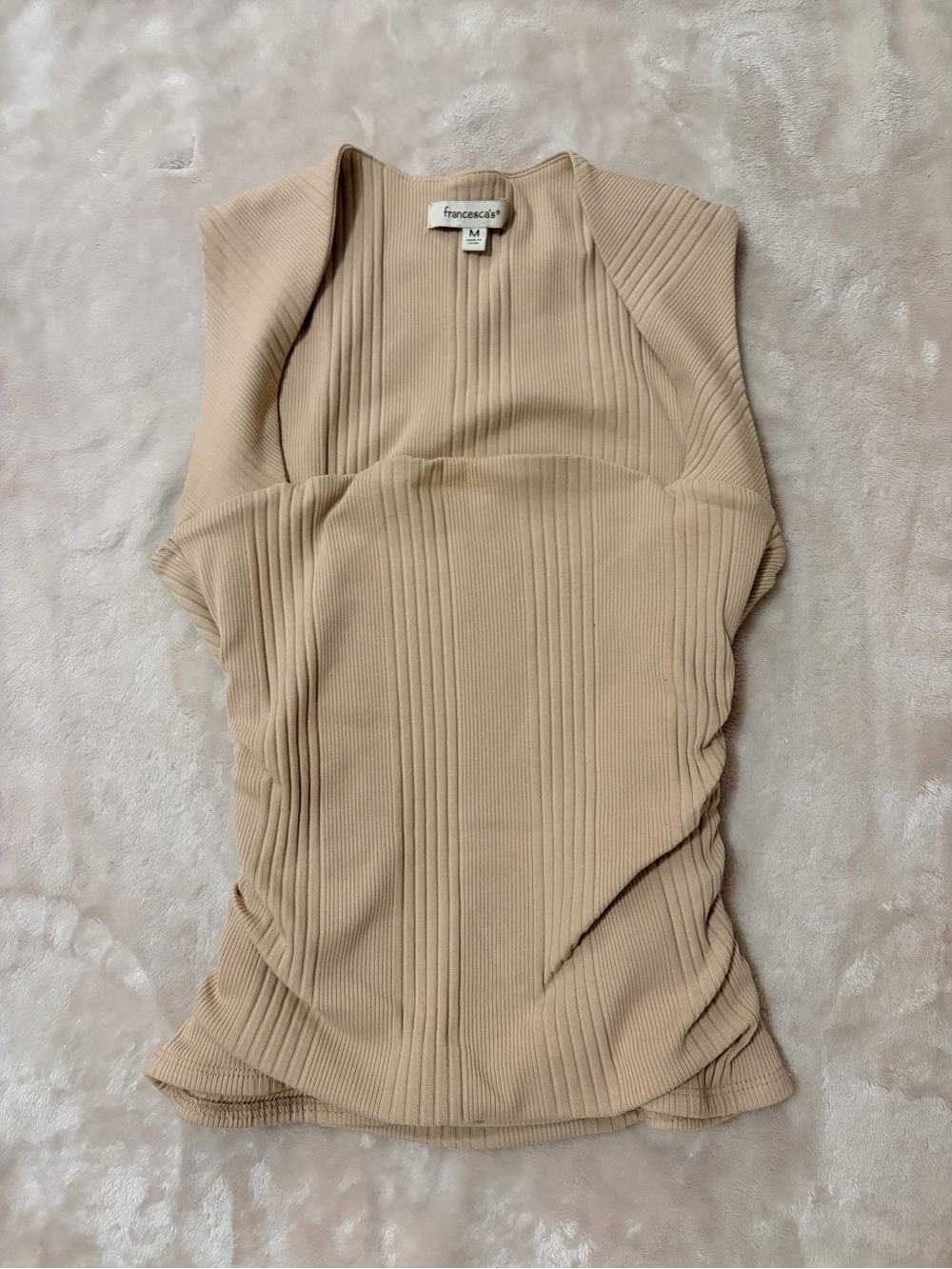 Francesca's Collections Ribbed Tank Top - Taupe